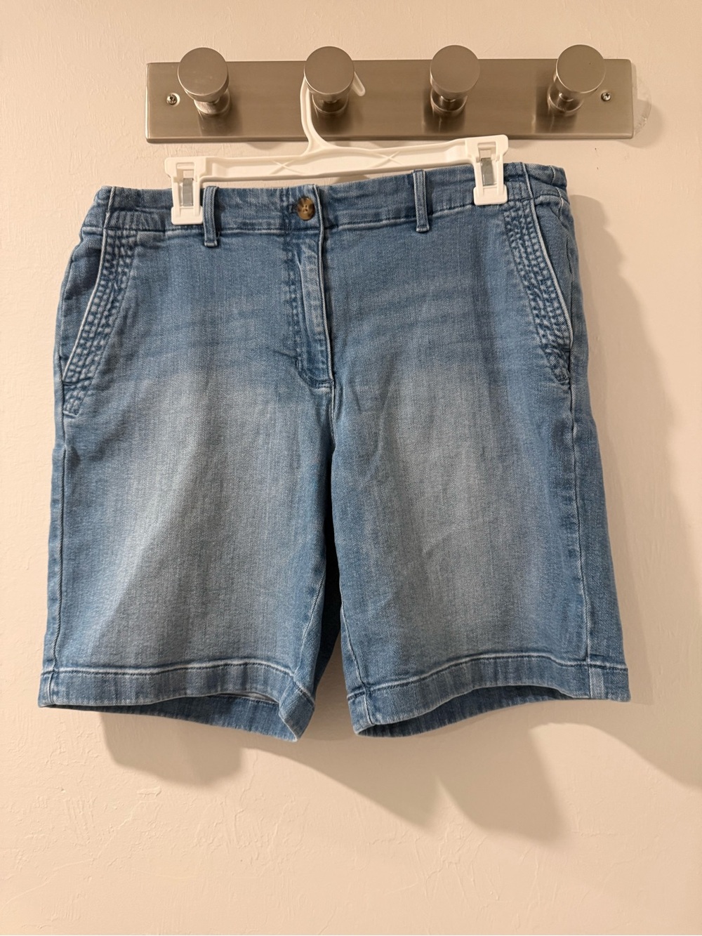 J. Jill Mid-Rise Light Wash Denim Shorts